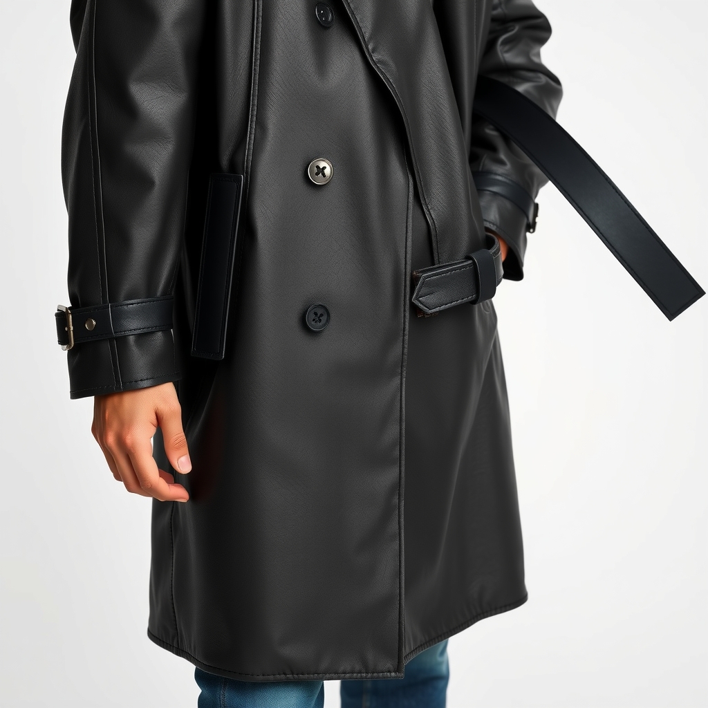 Leather Trench Coat - Custom-Made Long Leather Coat for Men - custom-made leather