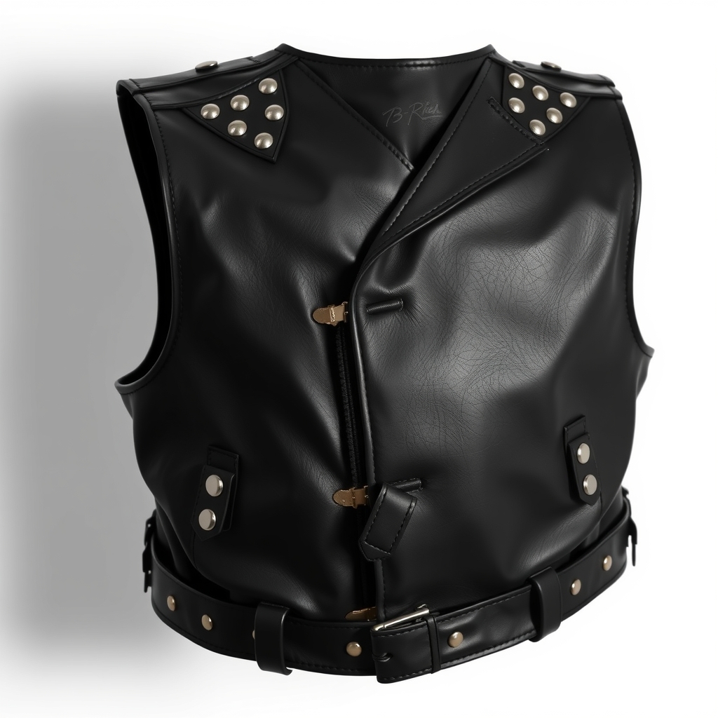 Studded Leather Biker Vest - Custom-Made - custom-made leather