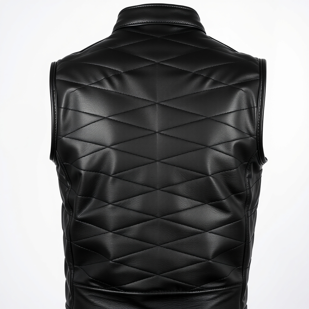 Quilted-Lined Leather Waistcoat - Custom-Made - custom-made leather