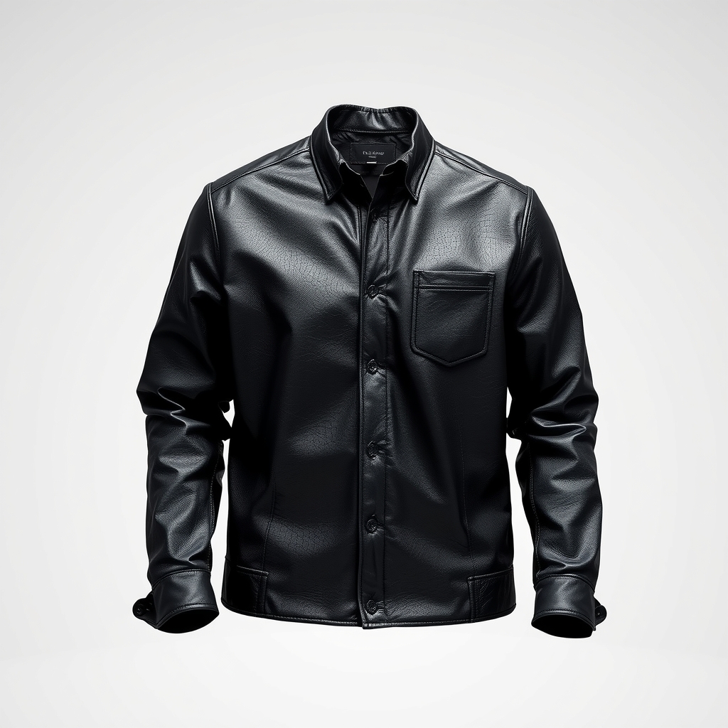 Leather Button-Up Shirt - Custom-Made Men's Leather Shirt - custom-made leather